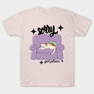 Sorry Got Plans Retro Graphic T-Shirt, Vintage Unisex Adult T Shirt, Vintage Kitten T Shirt, Nostalgia Cat T Shirt, Funny Shirt, Retro Gifts T-Shirt